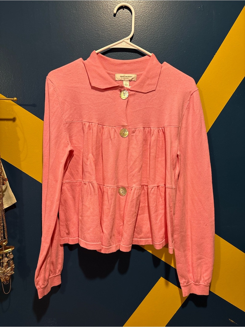 Vintage Isaac Mizrahi x Target Pink Babydoll Long Sleeve Cardigan EUC